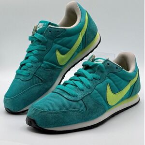 Vintage Nike Genicco suede trainers in blue/green and yellow